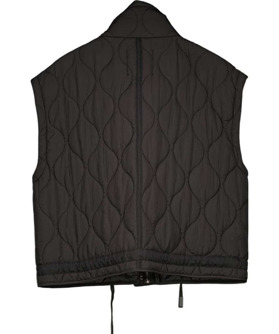 ZARA Black Puffer Gilet With Pockets UK S