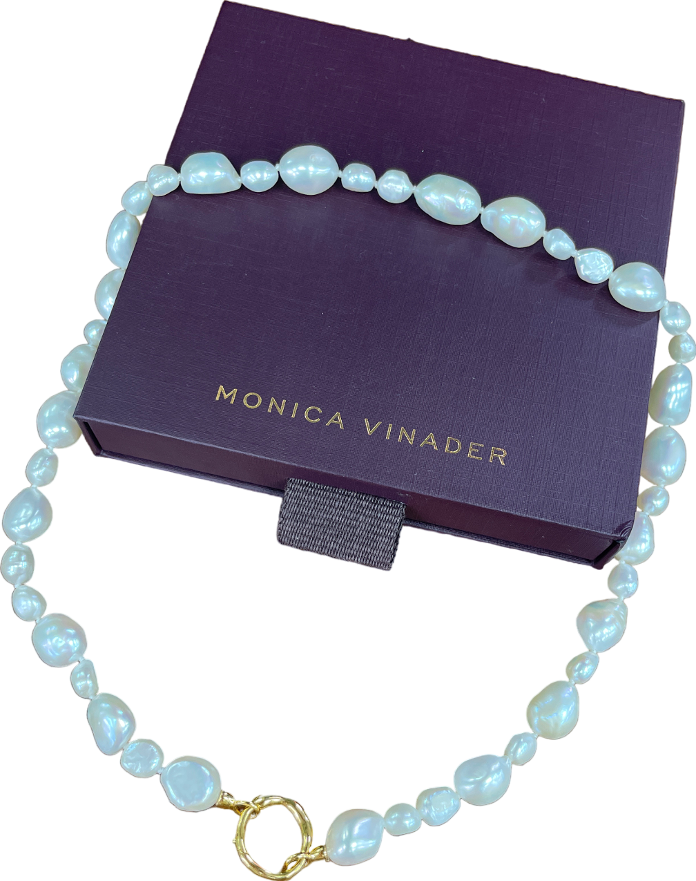 Monica Vinader Cream Irregular Pearl Mixed Necklace 46cm/18' 18k Gold Vermeil & Pearl One Size