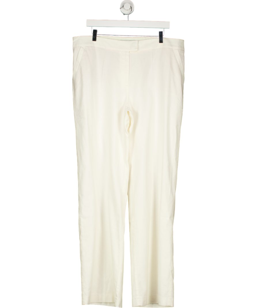 Boden White Mina Linen Trouser Long length UK 18