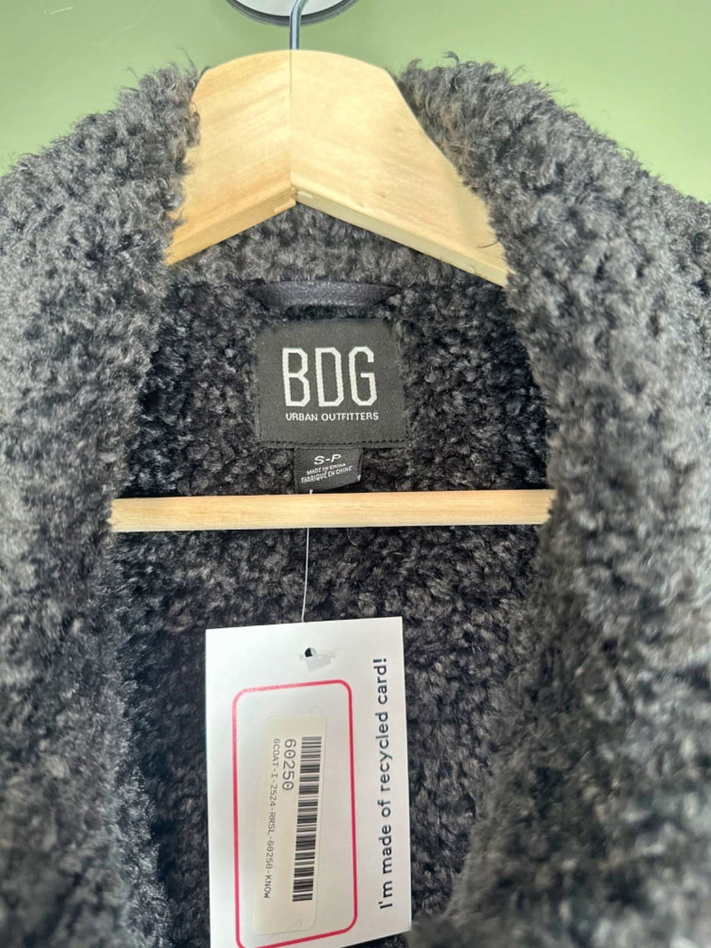 Urban Outfitters BDG Black Faux Shearling Aviator Jacket S