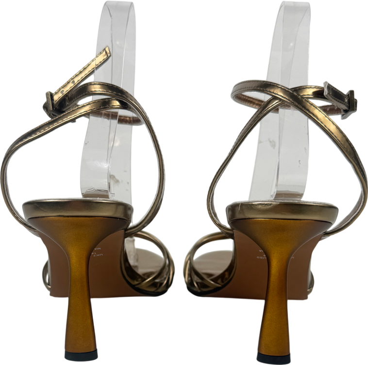 ASOS Hero Knotted Mid Heeled Sandals In Bronze Metallic UK 7 EU 40