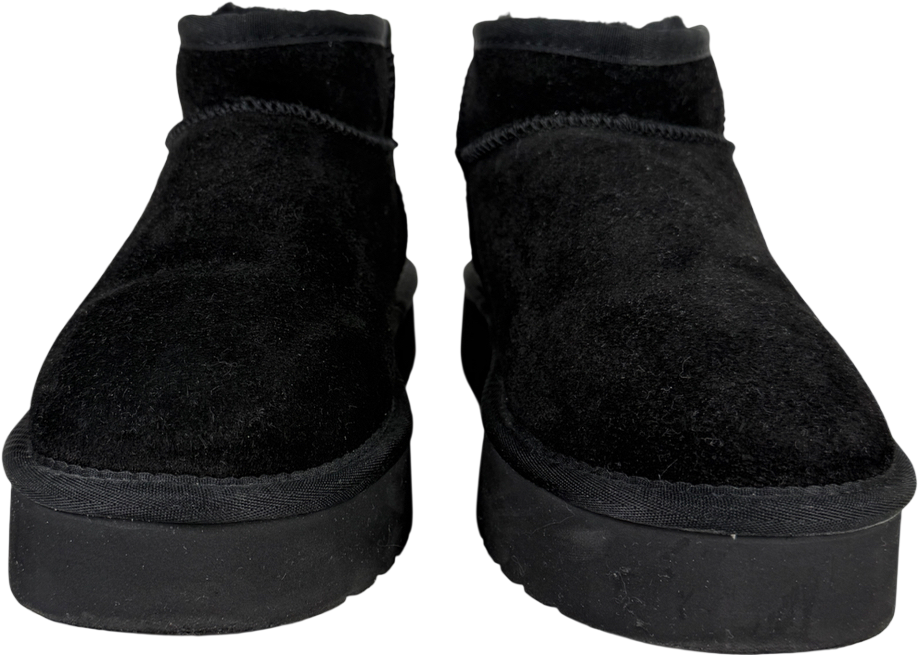 Lamo Blue Suede Ankle Slip-on Boots – Fur-lined Platform Boot UK 6 EU 39 👠