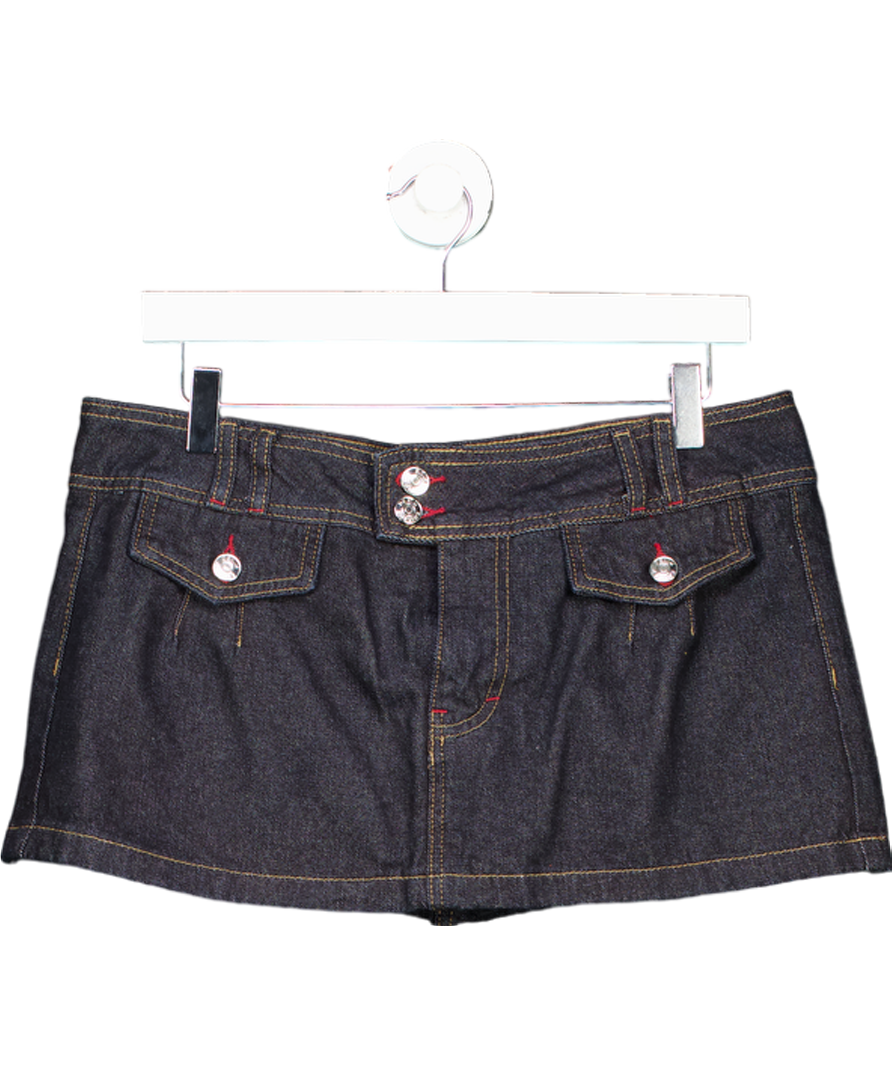 edikted Blue Rae Denim Mini Skort UK L