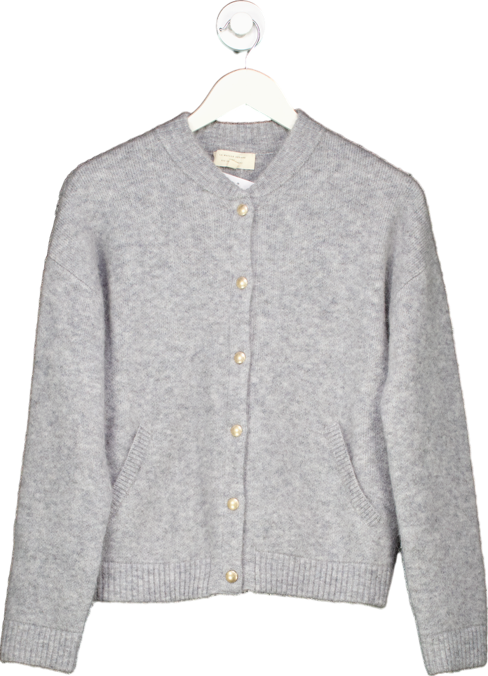 Sézane Grey Mohair Wool Blend Cardigan UK M