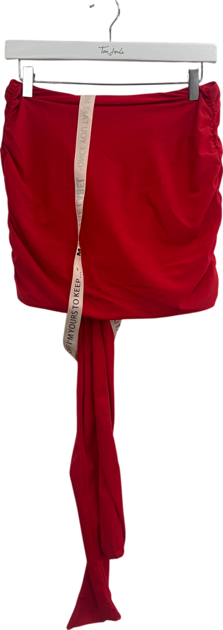 Mars the Label Red Tie Up Mini Skirt UK 10
