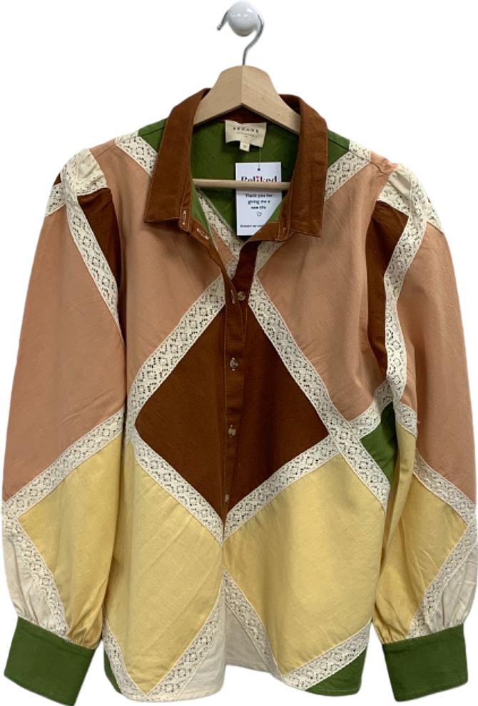 Sézane Multicolour Patchwork Shirt UK 14