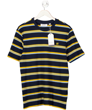 Ben Sherman Textured Stripe Tee In Dark Navy Blue UK S