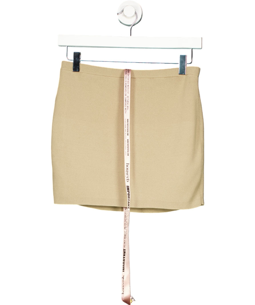 House of CB Beige Mariella Knit Mini Skirt UK M