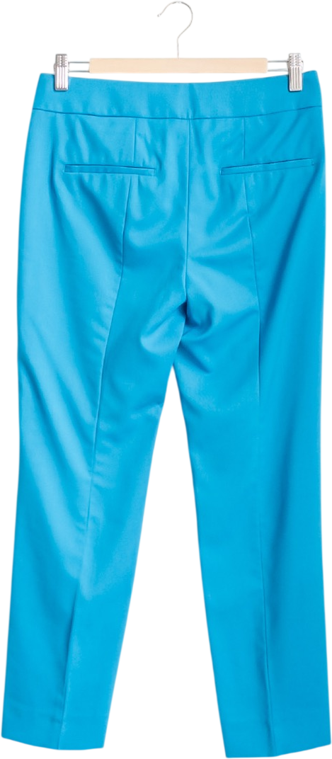 DOROTHEE SCHUMACHER Turquoise Blue Tapered Seam Detail Wool Cigarette Trouser Sz1 UK XS