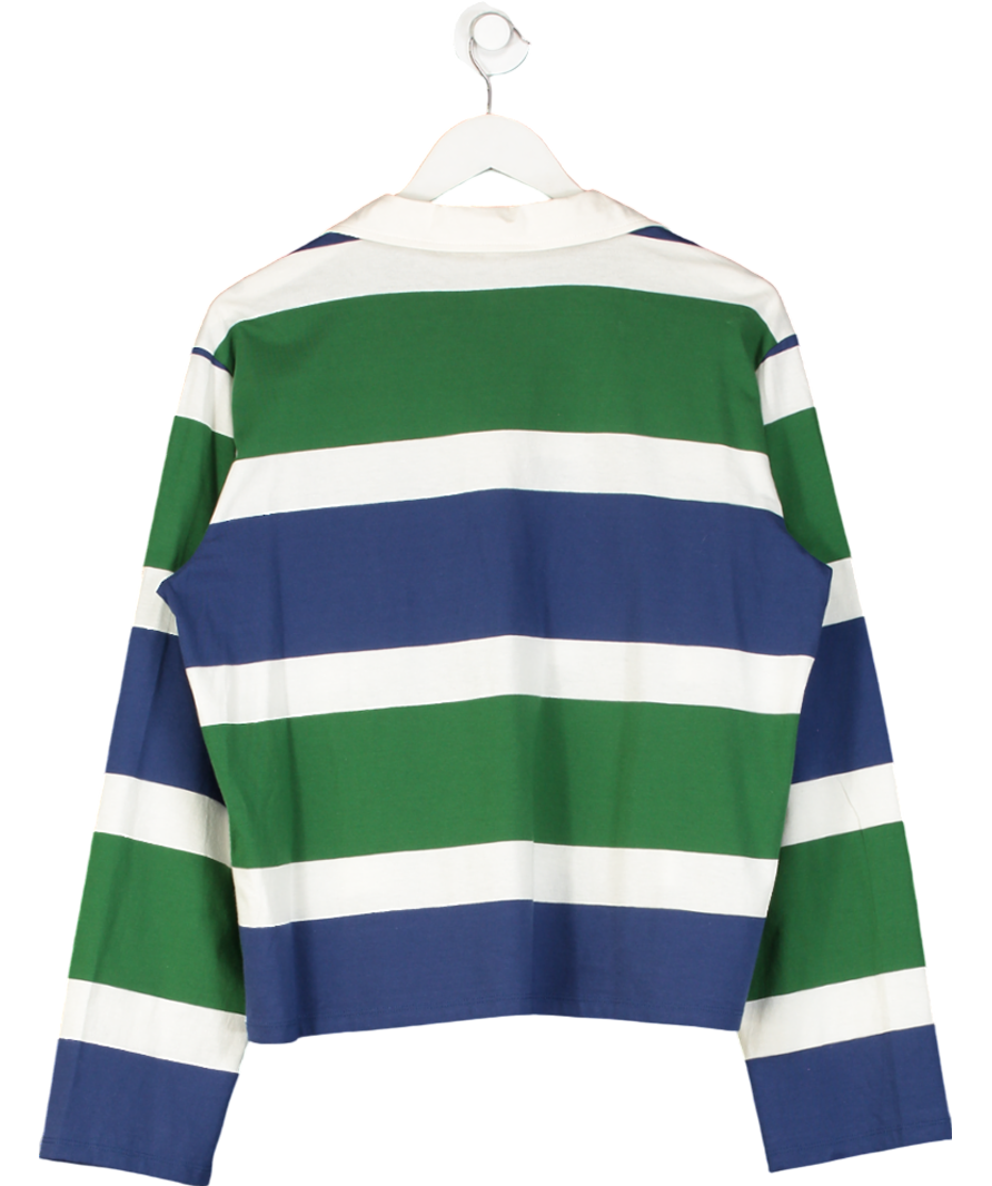 NA-KD Green Long Sleeve Polo Shirt UK S