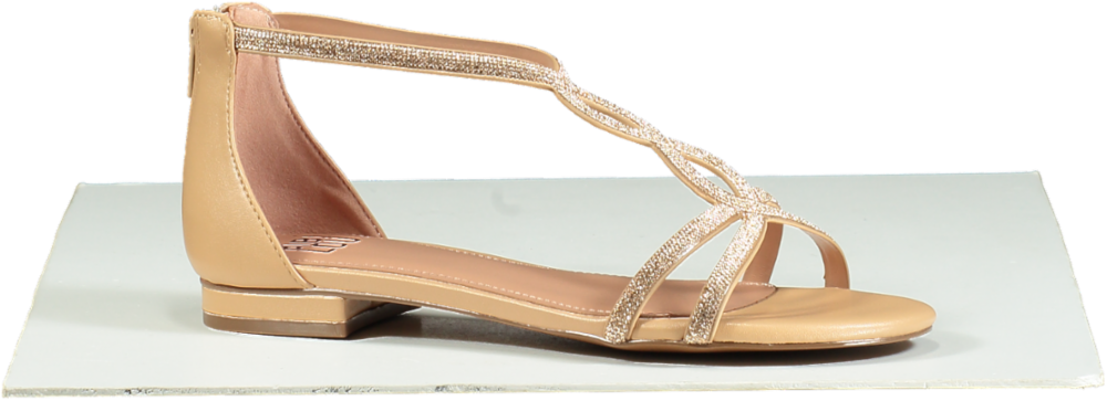 Bibi Lou Nude Swarovski Embellished Strappy Sandals UK 5 EU 38