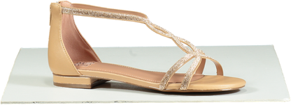 Bibi Lou Nude Swarovski Embellished Strappy Sandals UK 5 EU 38