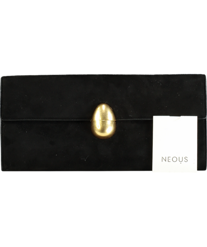 Neous Black Phoenix Suede Clutch with gold Hardware