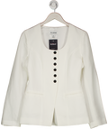 Aligne White Daphne Scoop Neck Linen Blazer UK 8
