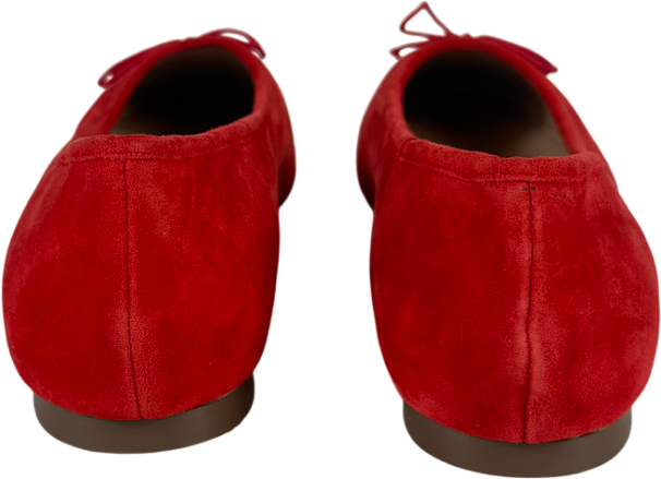 TALBOTS Red Ansly Suede Patent Leather Ballet Flats UK 7.5 EU 40.5