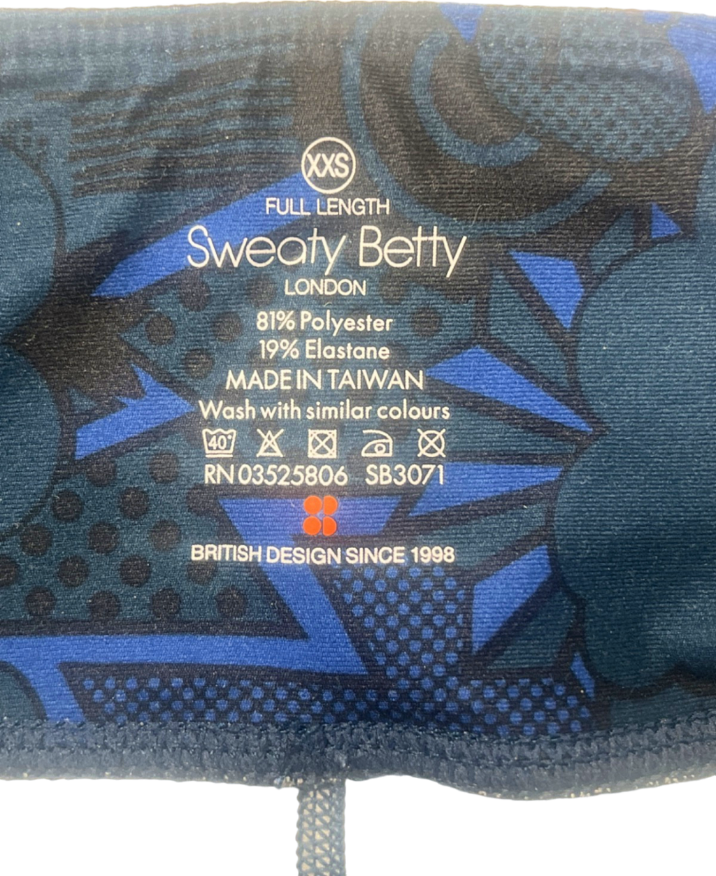 Sweaty Betty Blue Printed Leggings UK XXS