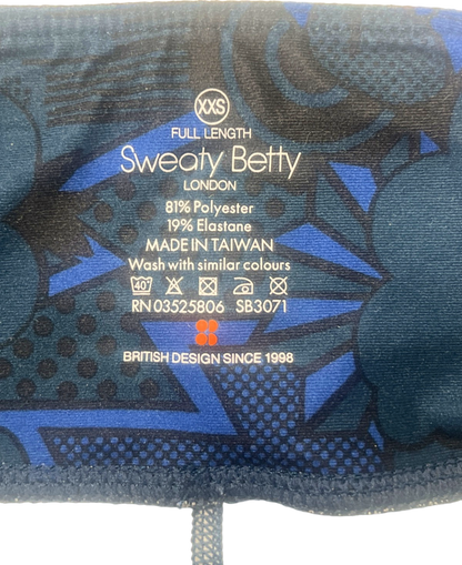 Sweaty Betty Blue Printed Leggings UK XXS