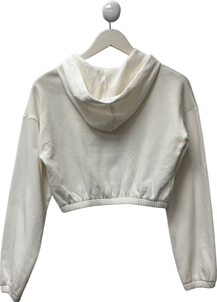 NLY trend White Cropped Zip Hoodie UK S