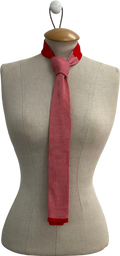Beau Red Square Cut Knitted Tie One Size