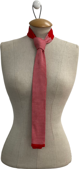 Beau Red Square Cut Knitted Tie One Size