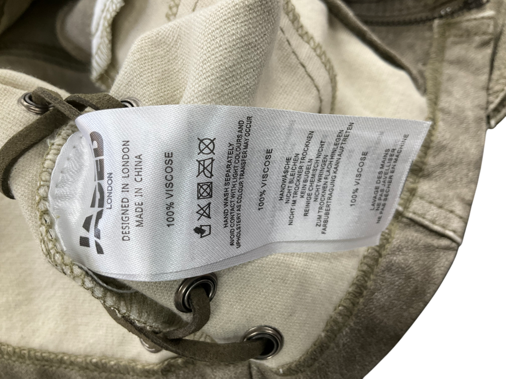 Jaded London Grey Washed Pu Fitted Jacket With Lace Up Back UK S