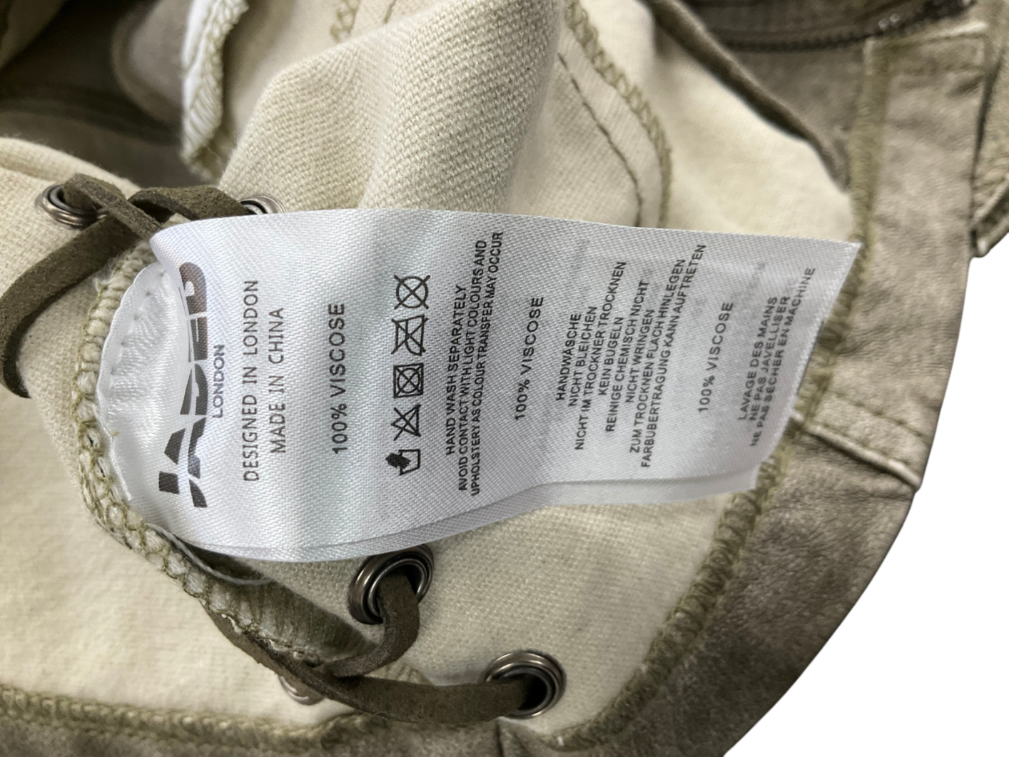 Jaded London Grey Washed Pu Fitted Jacket With Lace Up Back UK S