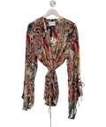 H&M Multicoloured Capsule Collection Chiffon Wrap Blouse UK M
