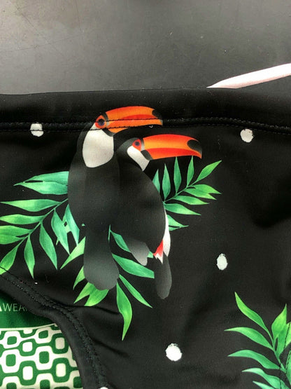 Carioca Black Toucan Print Bikini Bottoms UK S