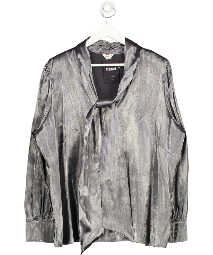 Monsoon Metallic Orla Organza Pussybow Blouse UK 22