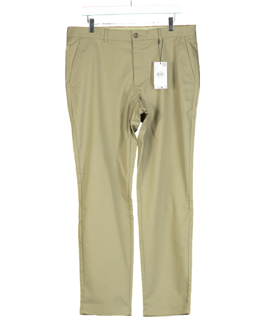 MANGO Green Slim Fit Lyocell Pants W34