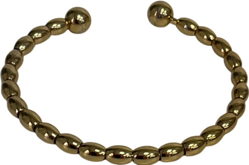 Metallic Beaded Bangle Bracelet One Size