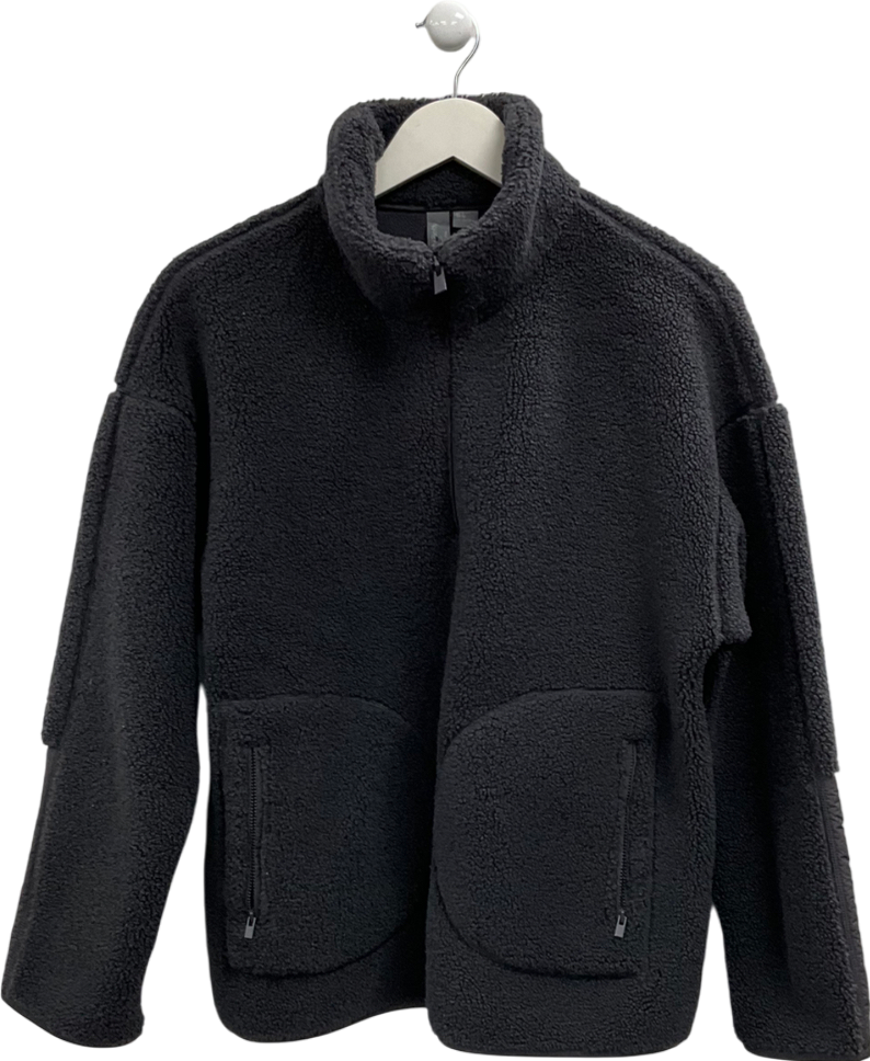 Sweaty Betty Grey Plush Textured 1/4 Zip Fleece UK S