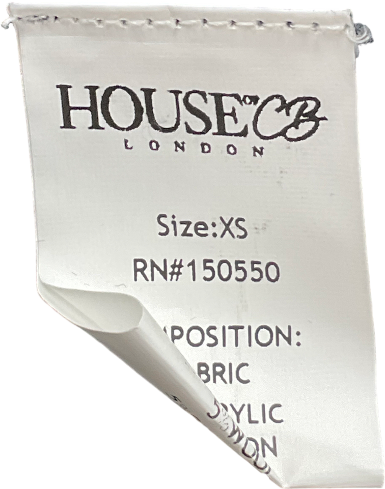 House of CB Blue B  V Neck Knitted Navy Long Sleeved Shirt UK XS