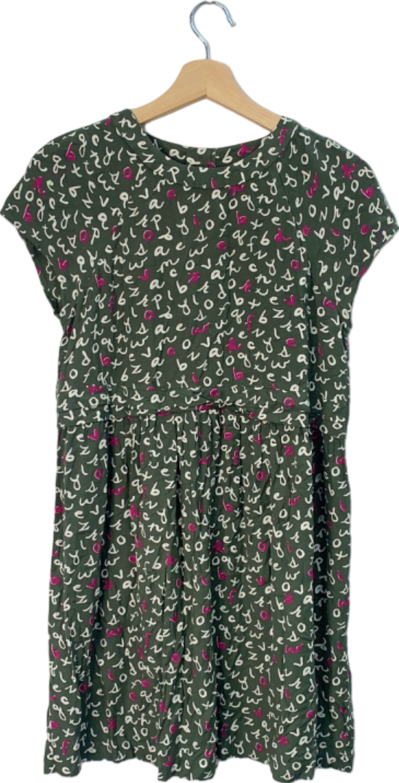 Boden Green Alphabet Print Dress 13-14