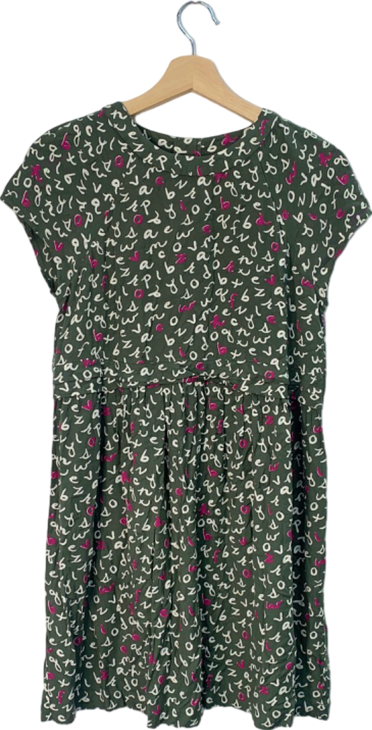 Boden Green Alphabet Print Dress 13-14