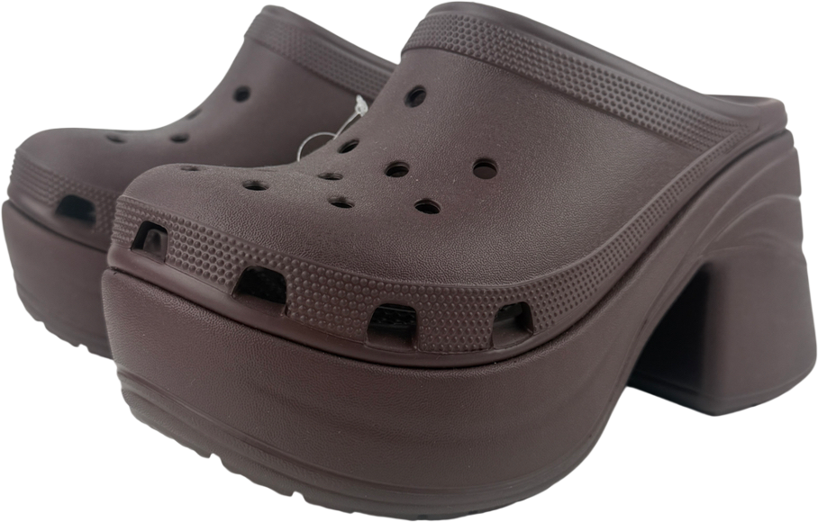Crocs Brown Siren Heeled Clog Sandals UK 5 EU 38 👠