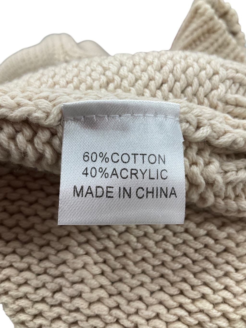 White Fox Beige Winters Chill Sweater In Oat UK L/XL