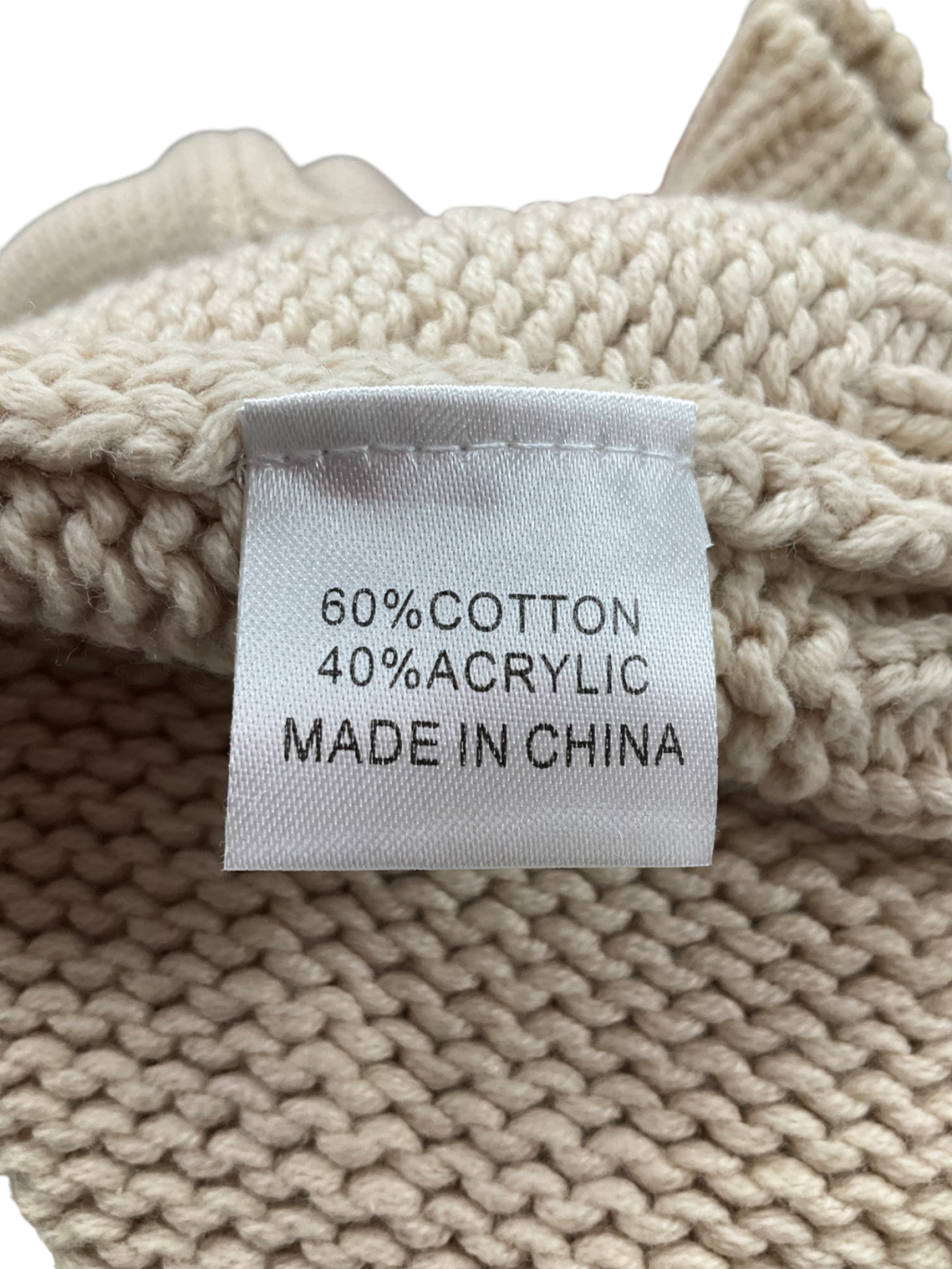 White Fox Beige Winters Chill Sweater In Oat UK L/XL