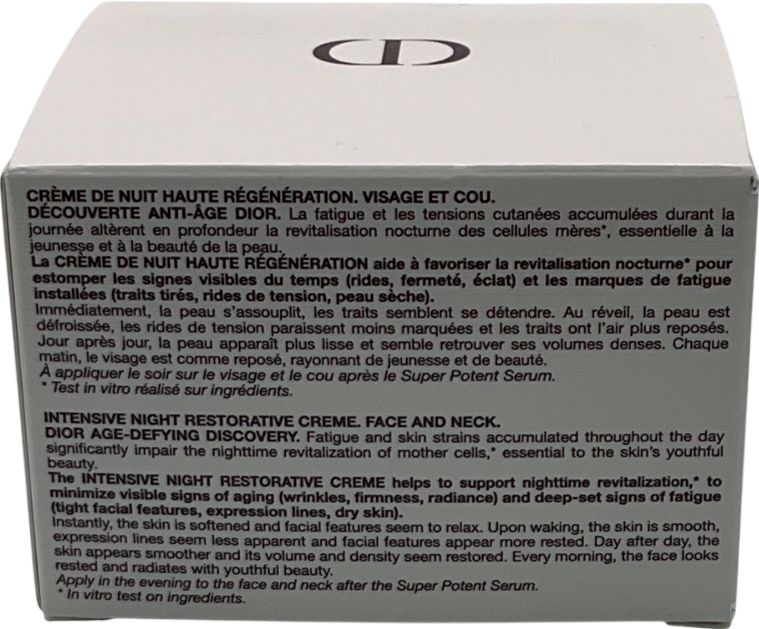 Dior Capture Totale Cream Intensive Restorative Night Cream Face And Neck 60ml