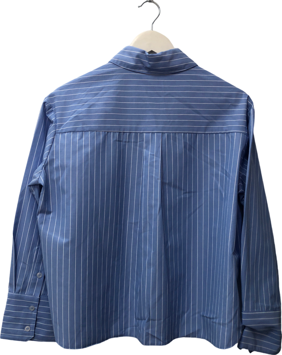 River Island Blue Stripe Cropped Shirt UK 10