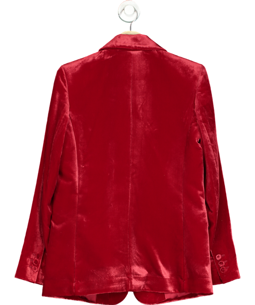 MANGO Red Velvet Suit Jacket UK S