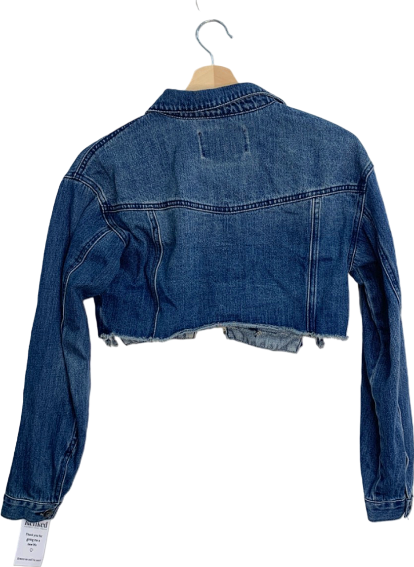 Fashion Nova Blue Denim Cropped Jacket XS