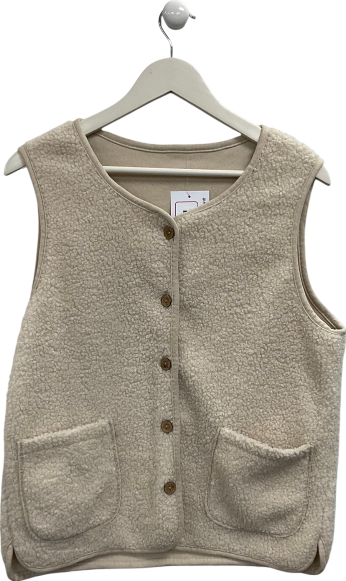 Beige Teddy Gilet UK L