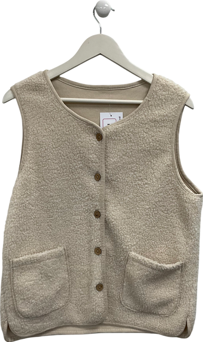 Beige Teddy Gilet UK L