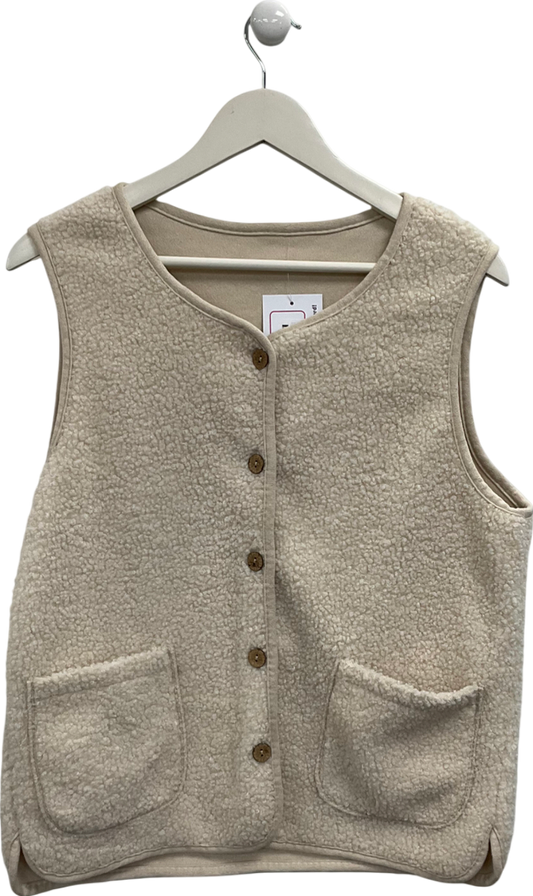 Beige Teddy Gilet UK L