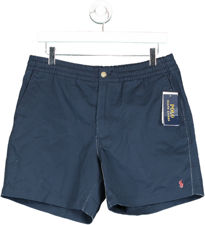 Polo Ralph Lauren Navy Blue / Red Pony Embroidered Prepster Chino Shorts BNWT UK M
