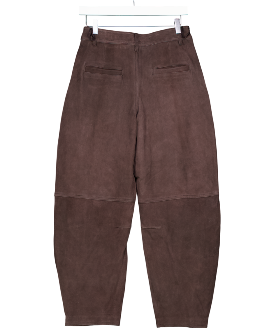 River Island Brown Real Suede City Fresh Trousers UK 8