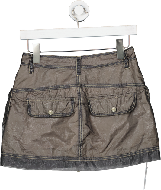 Diesel Grey Mini Skirt With Large Front Pockets UK S