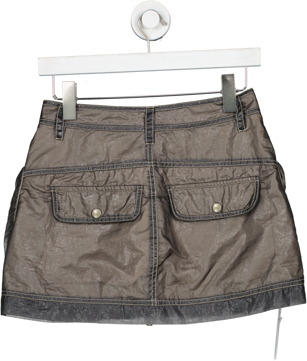 Diesel Grey Mini Skirt With Large Front Pockets UK S