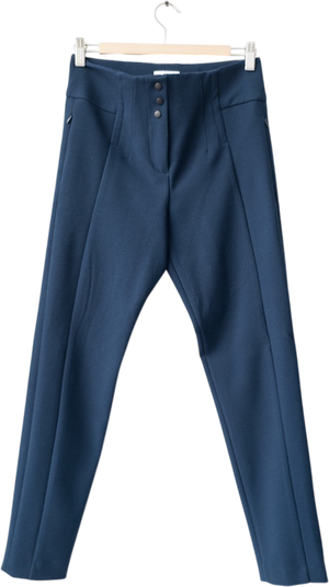 BIMBA Y LOLA Navy Blue High Waisted Tailored Tapered Trousers Fr36 UK 8